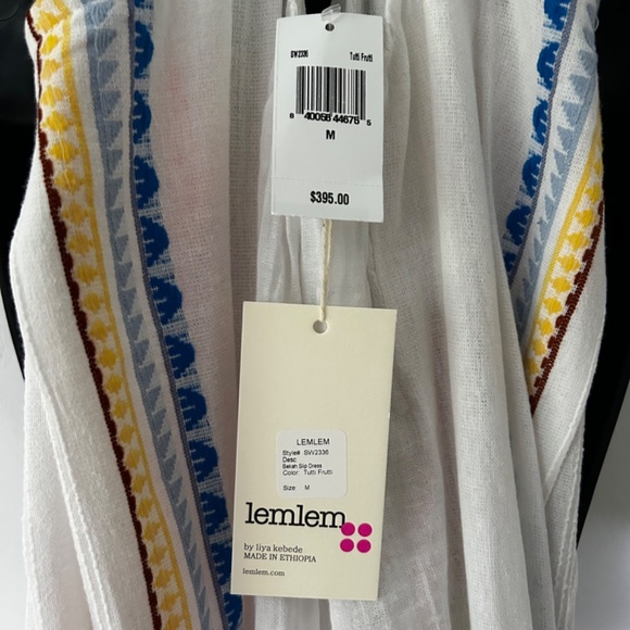 Lemlem Bekah Cotton Neon Slip Dress Cover-up - Picture 3 of 3